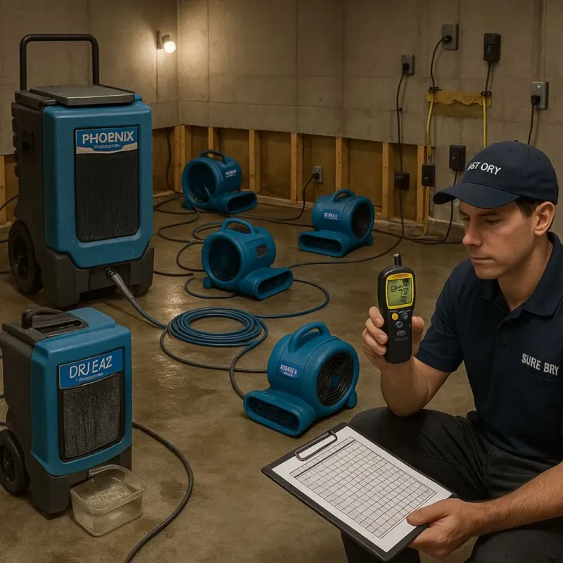 Structural Drying and Dehumidification process in Byron, GA
